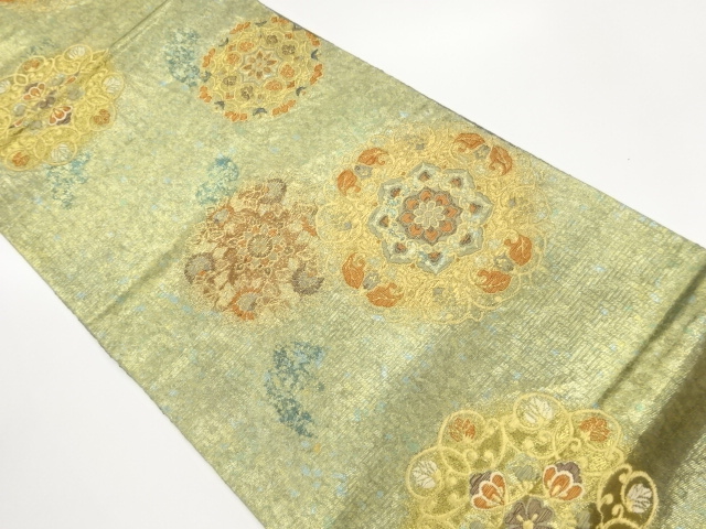 JAPANESE FUKURO OBI / WOVEN FLOWER CREST